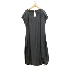 NOR Denmark Metallic Grey Ruched Drawstring Side Dress Women's Size 4